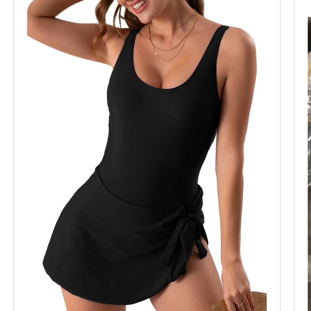 Swimwear Swim Dress One-Piece Black Women’s Plus Size 20W.